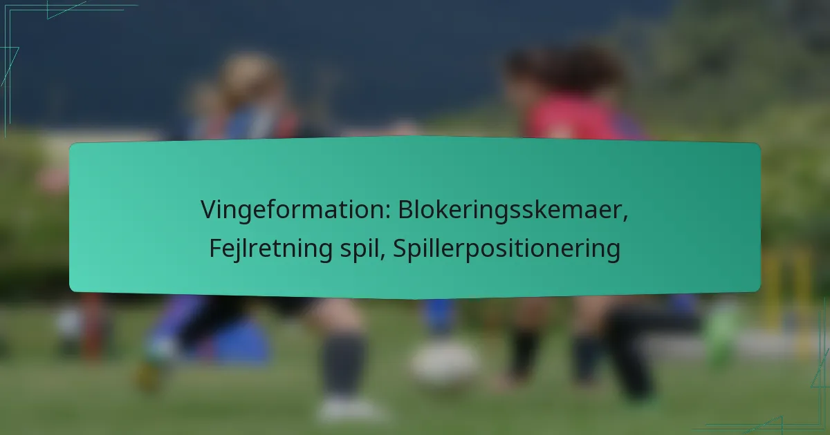 Vingeformation: Blokeringsskemaer, Fejlretning spil, Spillerpositionering